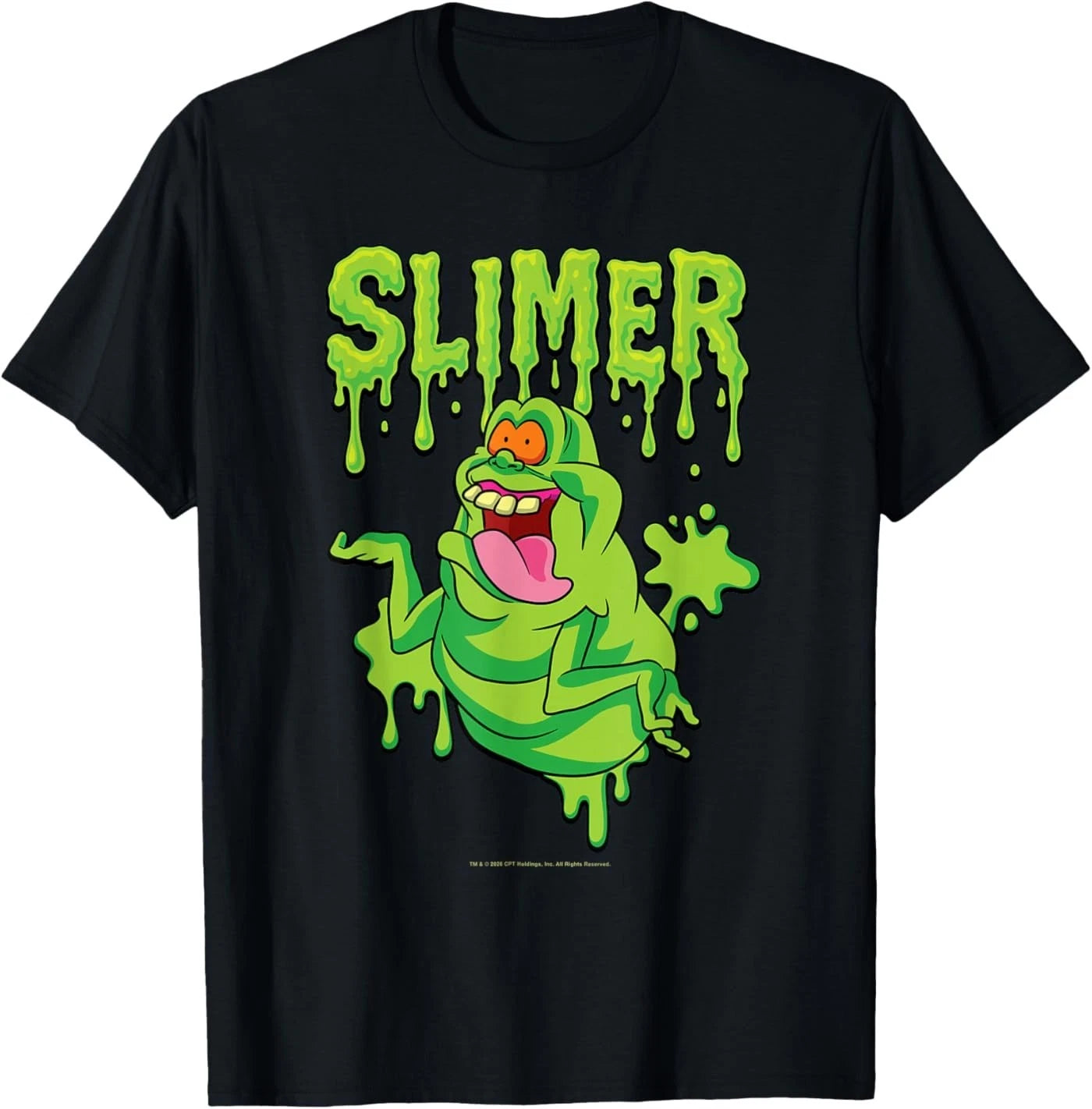 The Real Ghostbusters Ecto Green Slimer Retro 80's Cartoon T-Shirt