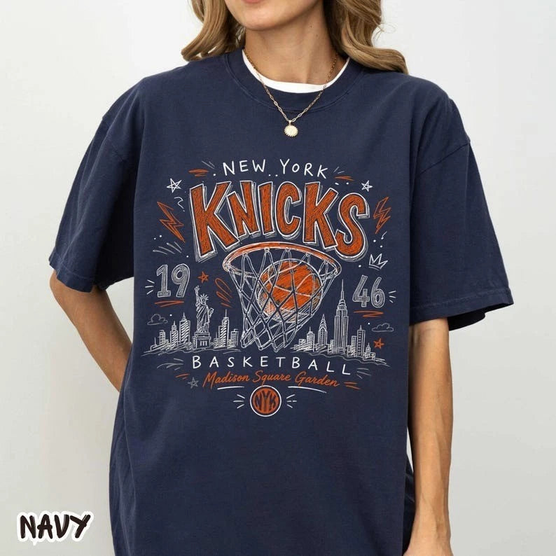 New York Basketball Shirt, Retro NYC Tee, Vintage Streetwear Sports Graphic