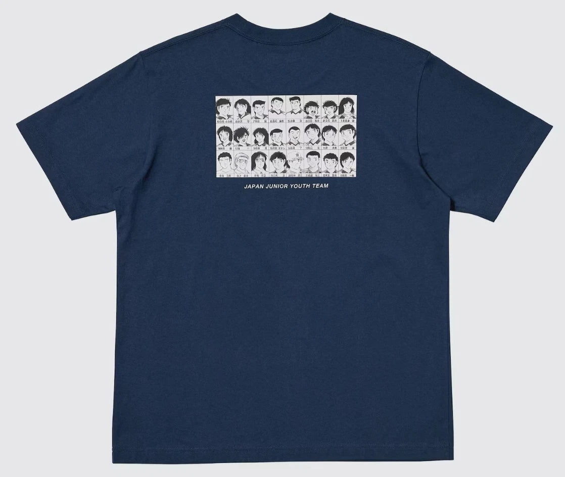 UNIQLO x Captain Tsubasa Oliver y Benji short-sleeve T-shirt NEW Japan XL Navy