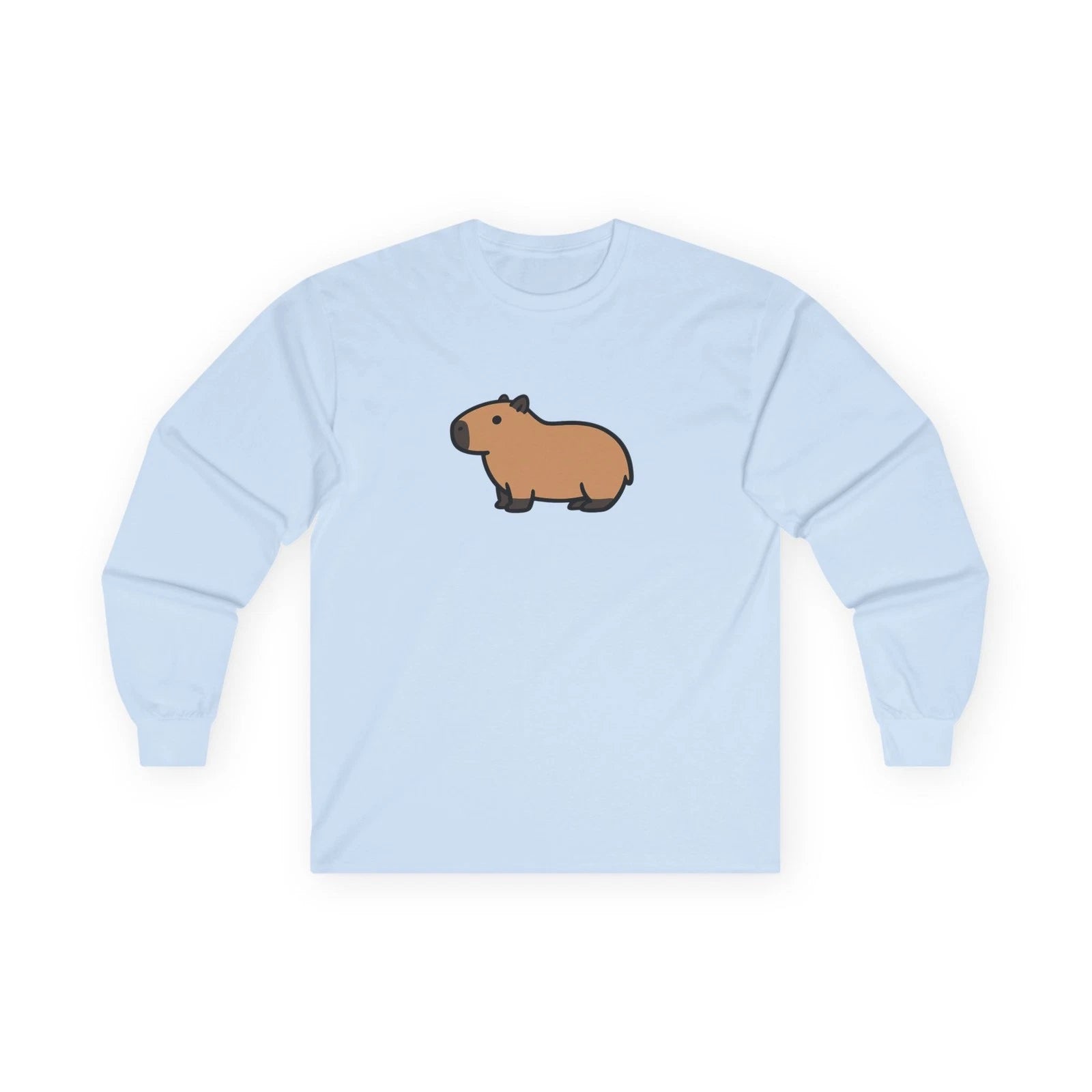 Cute Capybara Illustration Long Sleeve Tee | Minimal Animal Shirt