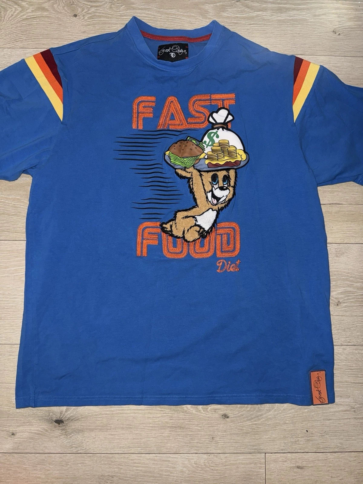 F121 Makobi Jeans Tom & Jerry Embroidery Fast Food Tee