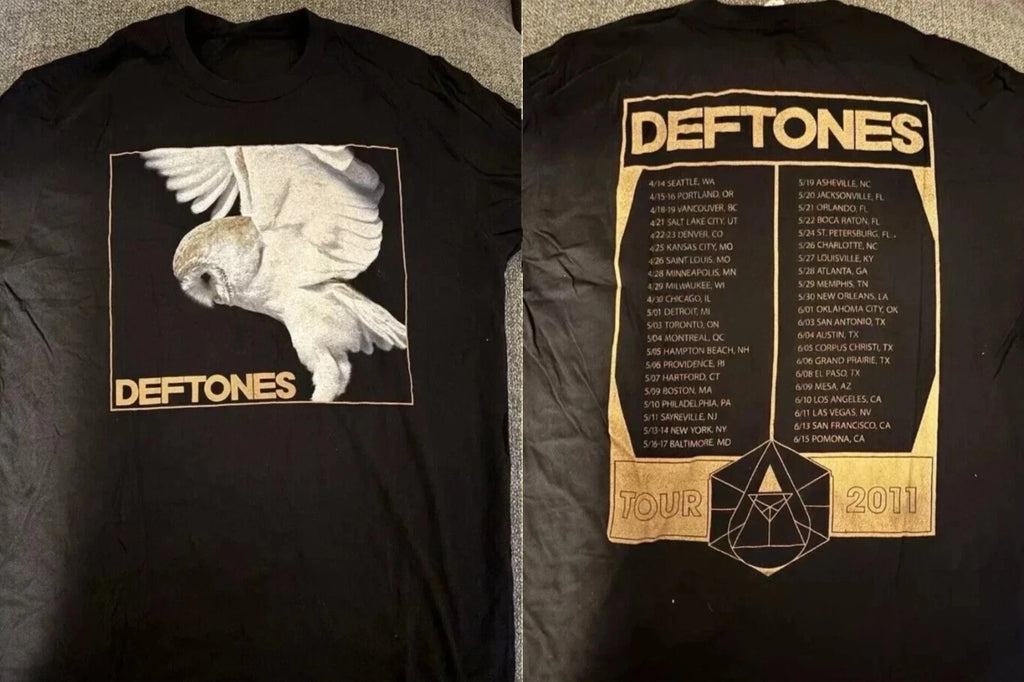 Deftones Band Tour 2011 2 Side Diamond Eyes Black Unisex T shirt Reprint S-5XL