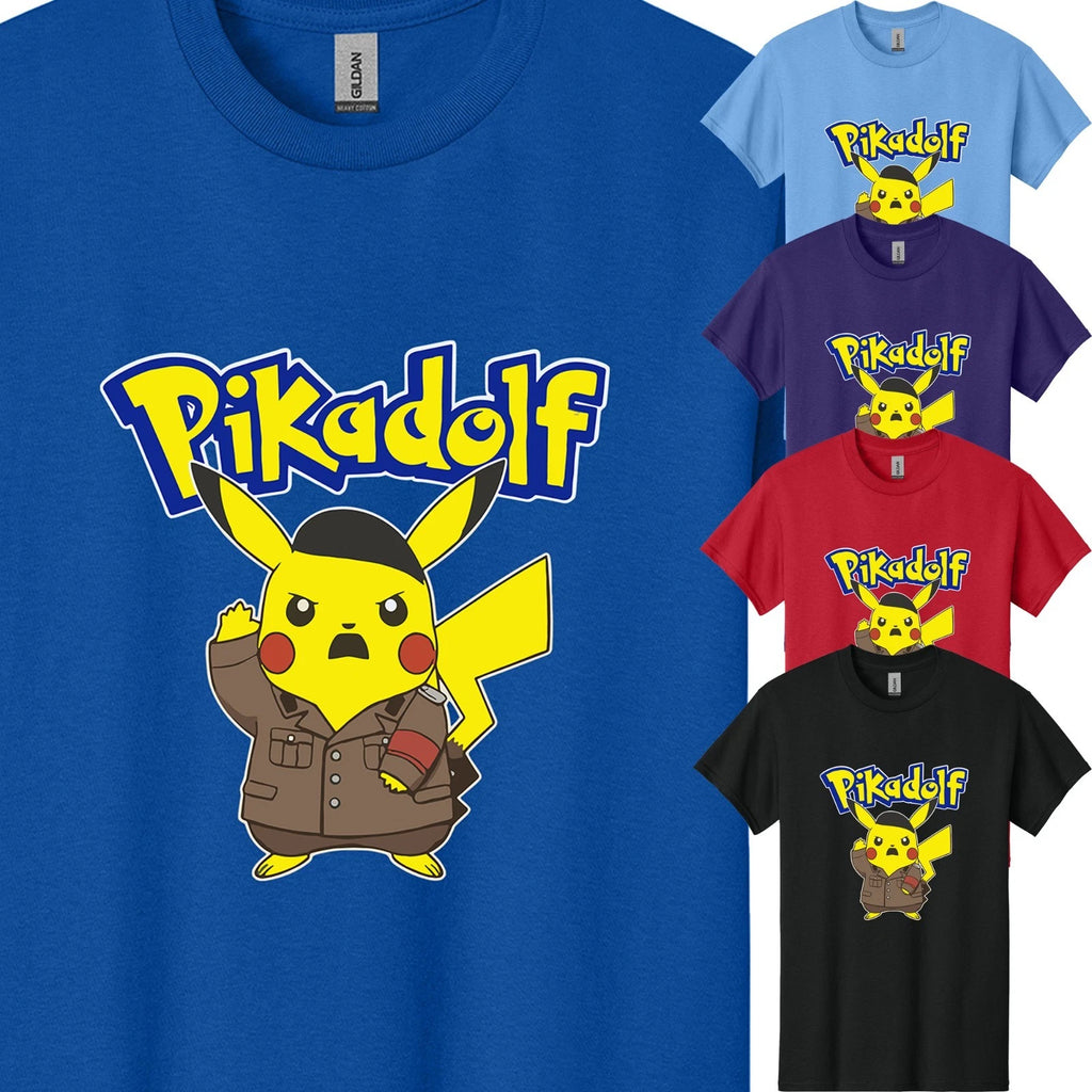 PikaDolf Cartoon Funny Classic Men's T-Shirt Parody American USA New Gift Tee