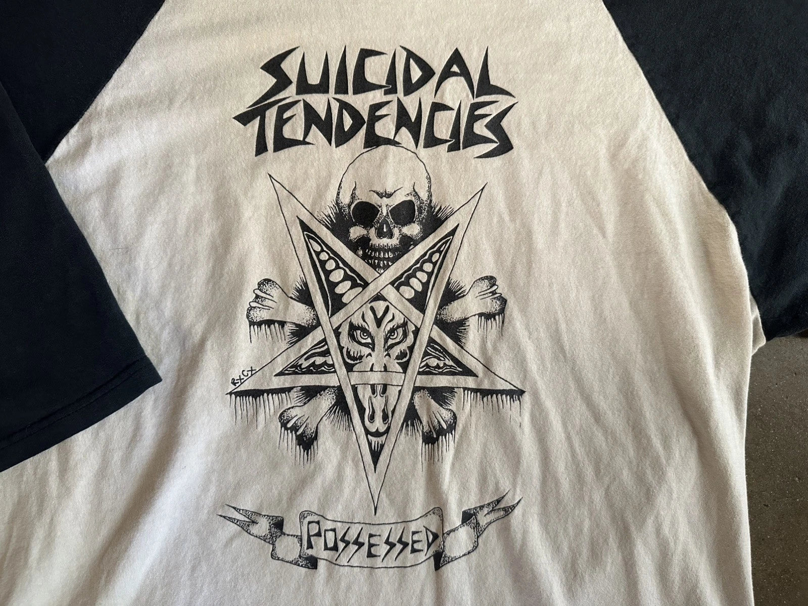 SUICIDAL TENDENCIES Possessed vintage Anvil Baseball Raglan T-shirt Men's L