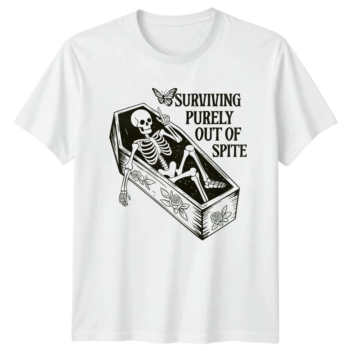 Surviving Purely Out Of Spite Spiteful Humor Unisex Graphic Tee
