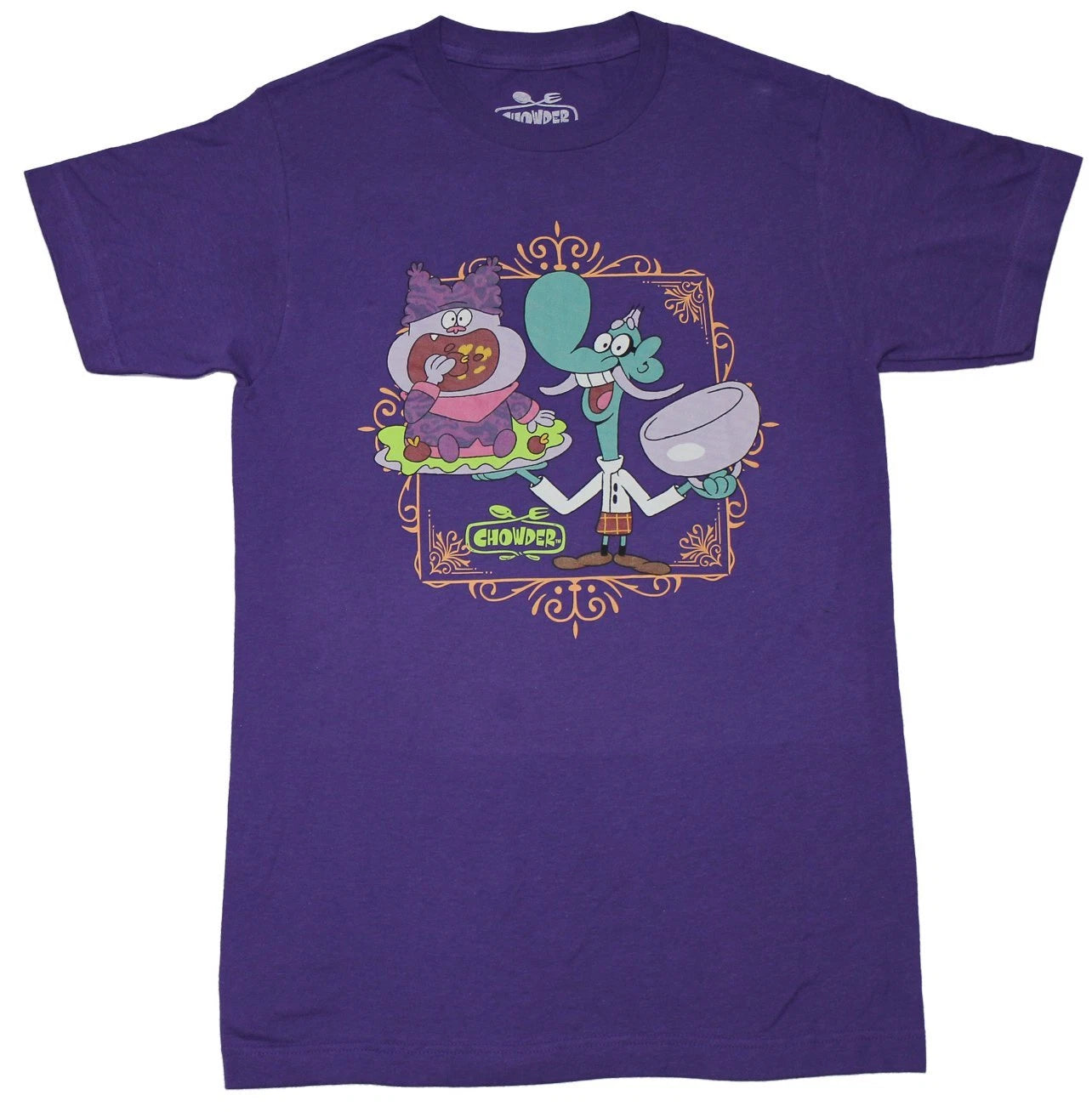 Chowder New Adult T-Shirt -  Duo Chowing Down in Picture Frame