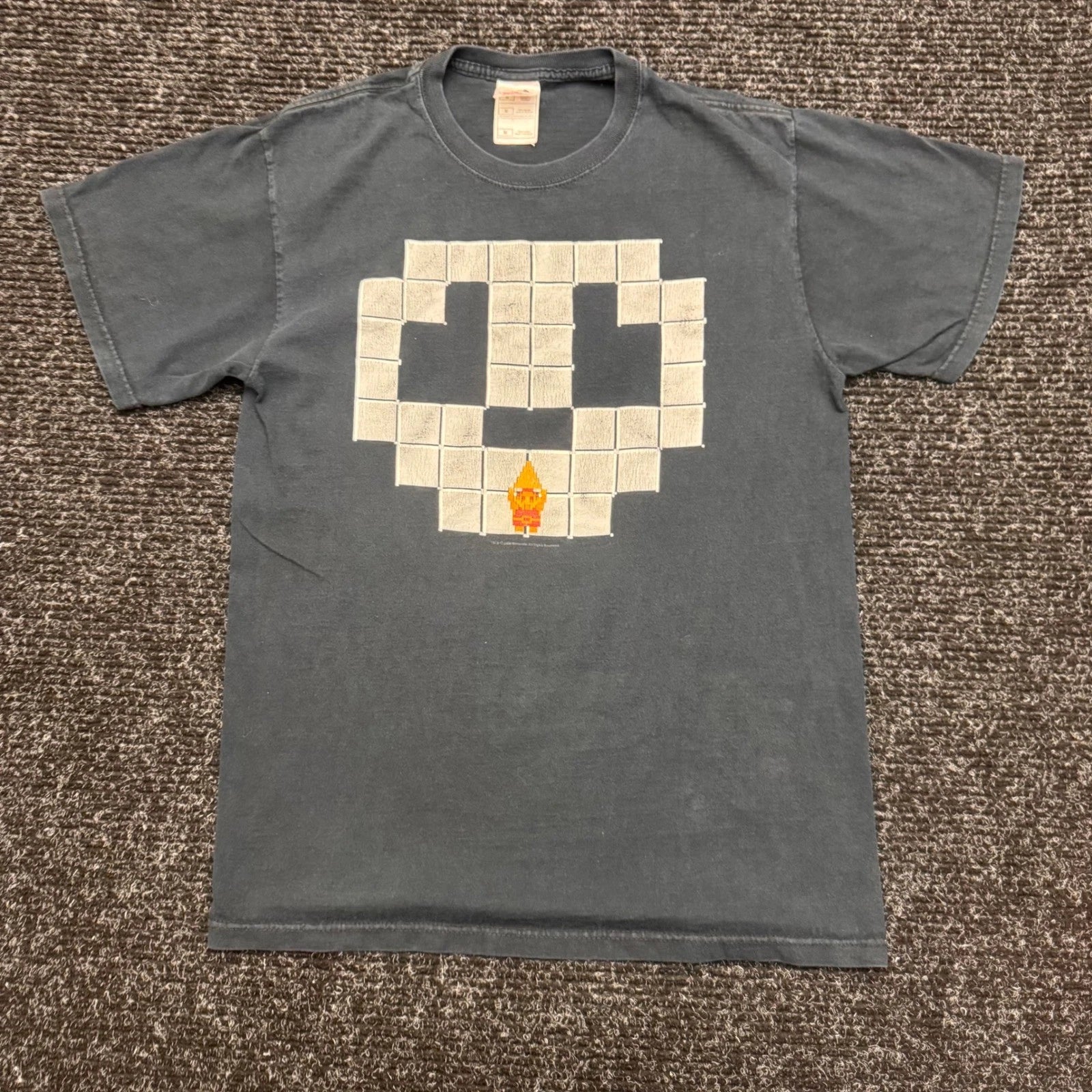 Vintage 2008 Nintendo Legend of Zelda Pixel Art Graphic T-Shirt Gray Mens Medium