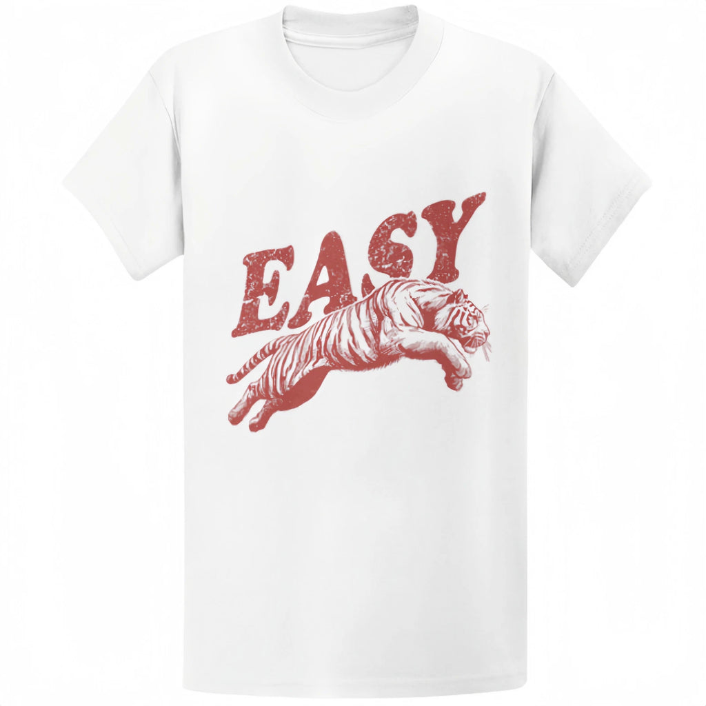 Gildan 5000 Easy Tiger Retro Boho T-Shirt - Trendy Aesthetic Indie Gift Tee