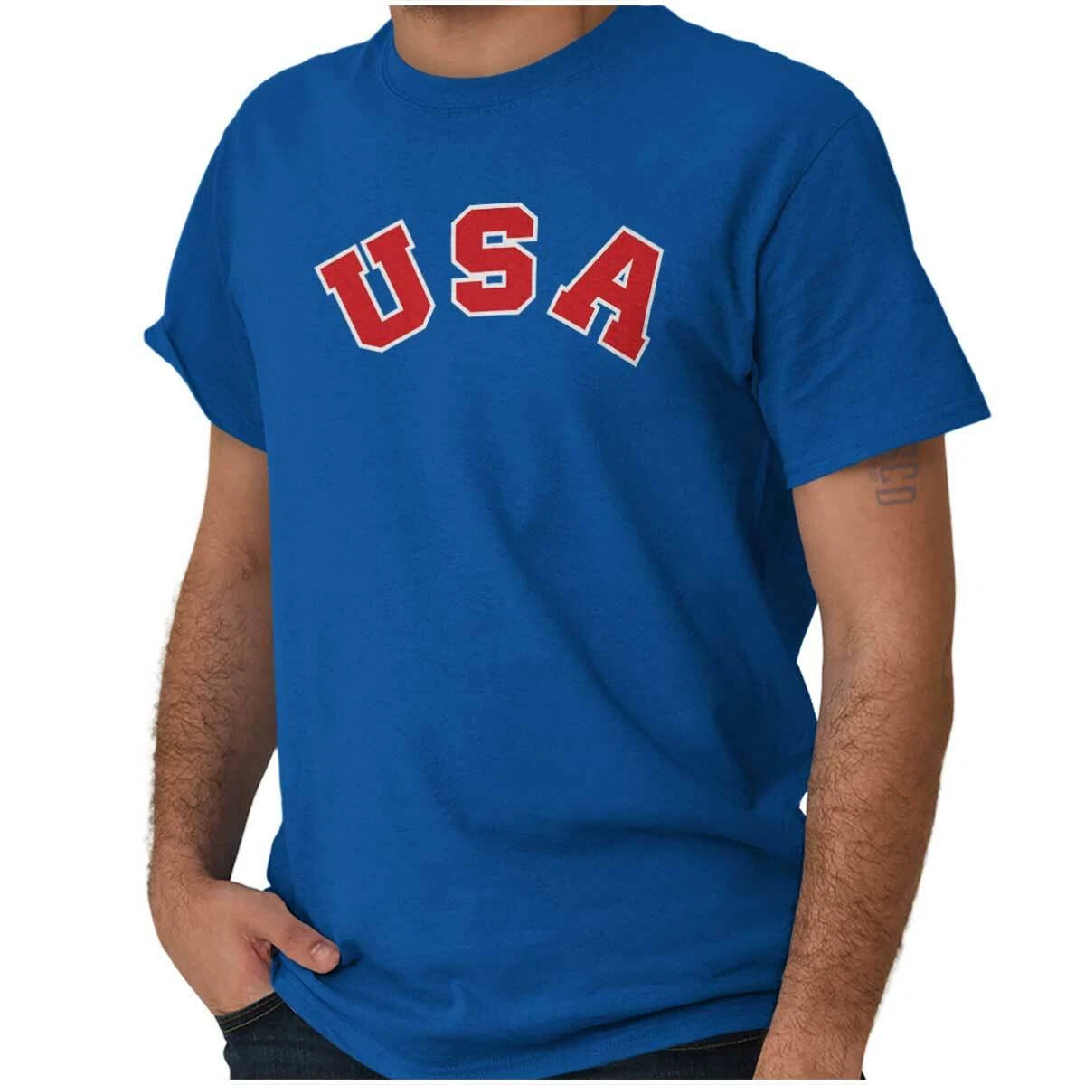 USA Tie Dye Patriotic 4th of July Cool Gift Womens or Mens Crewneck T Shirt Tee