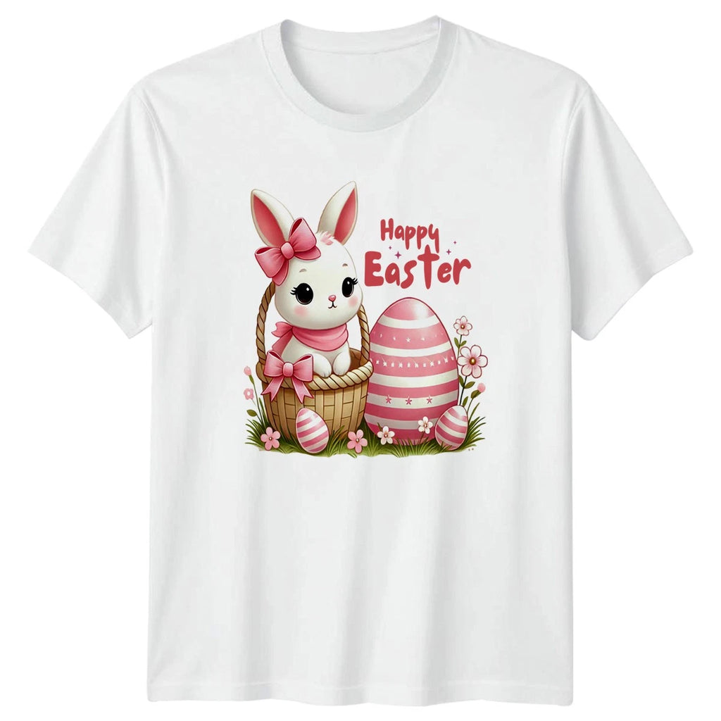 Happy Easter Womens T-Shirt Cute Bunny Rabbit Spring Holiday Easter