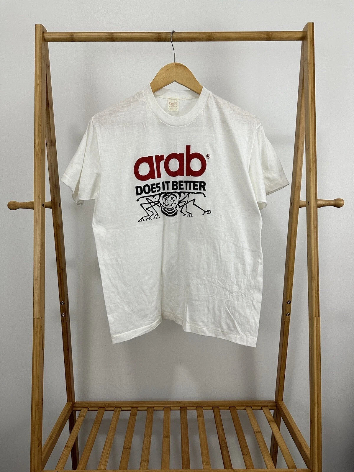 VTG 80s Arab Does It Better Funny Novelty Bug Pest Company Promo 50/50 T-Shirt L