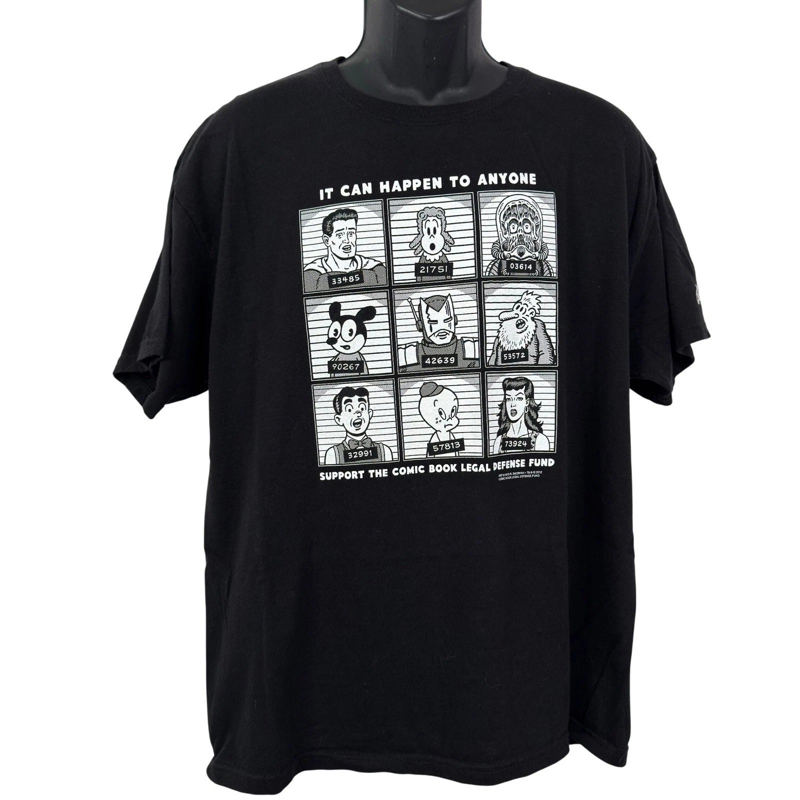 2012 Comic Book Legal Defense Fund Graphic Tee Black Mens Large