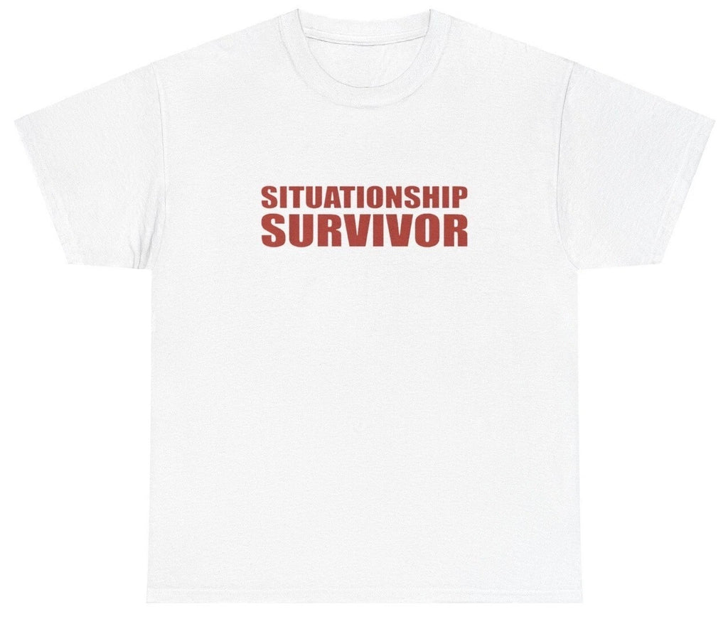 Situationship Survivor T Shirt Funny Mental Health Gen Z Y2K Silly Gag Gift Tee
