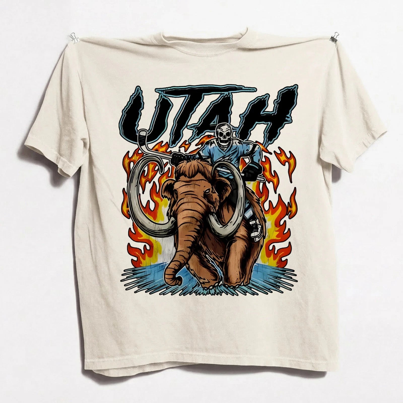 Utah Mammoth Ice Hockey Skeleton Vintage Comfort Color T-shirt