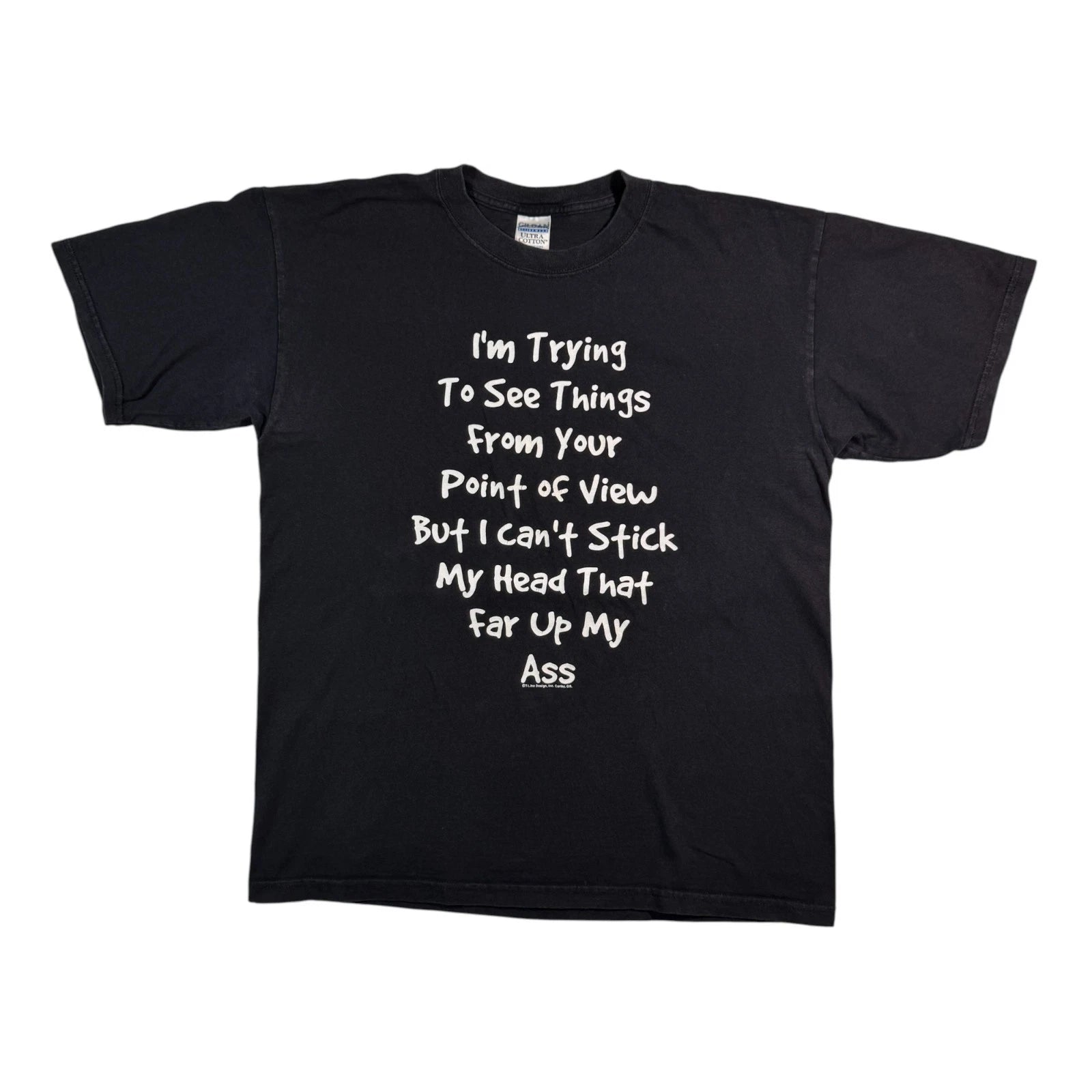 Vintage "Your Point of View" T-shirt Y2k Sarcastic Humor Joke Funny Black Tee L