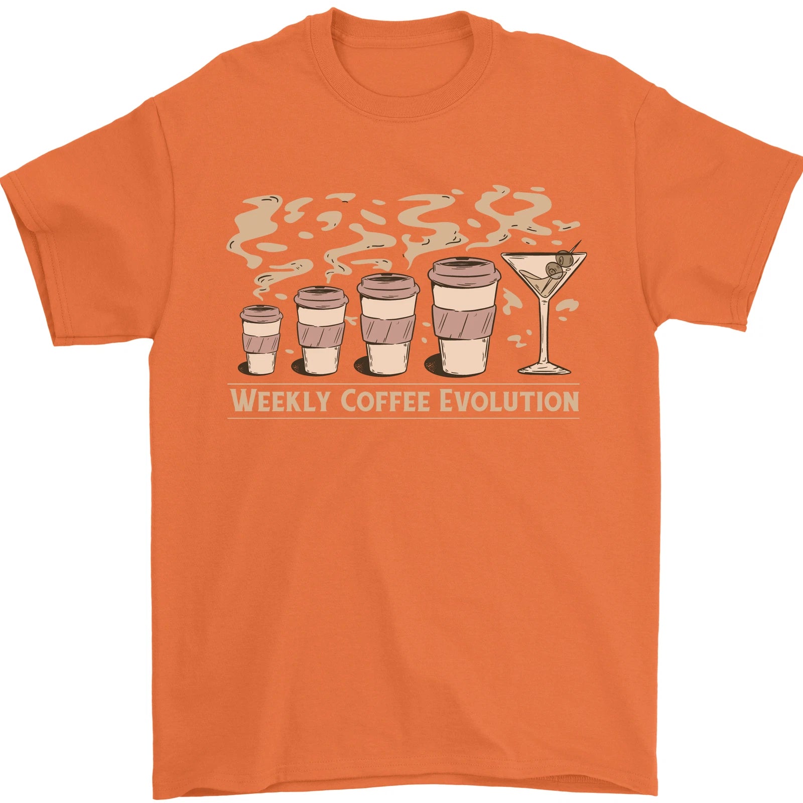 Weekly Coffee To Alcohol Evolution Wine Mens T-Shirt 100% Cotton