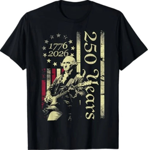 250 Years Patriot Guitar American Flag 4th of July 1776 2026 T-Shirt