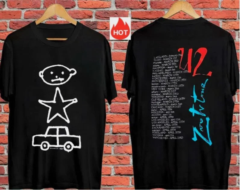Tour Zoo Tv U2 Vintage 1991 90s Rock Shirt Baby Achtung Band Concert Rap Hop Hip