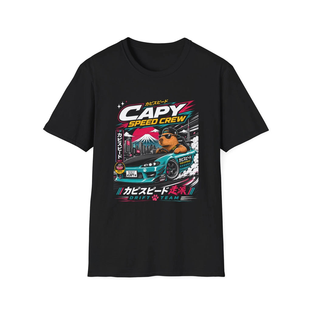 Capy Speed Crew Unisex Shirt | Cute Capybara Japanese Racing Graphic Tee