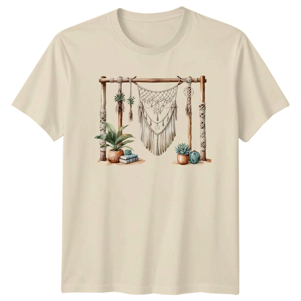 Macrame Wall Hanging Boho Decor Mens T-Shirt Womens Tee Graphic Top