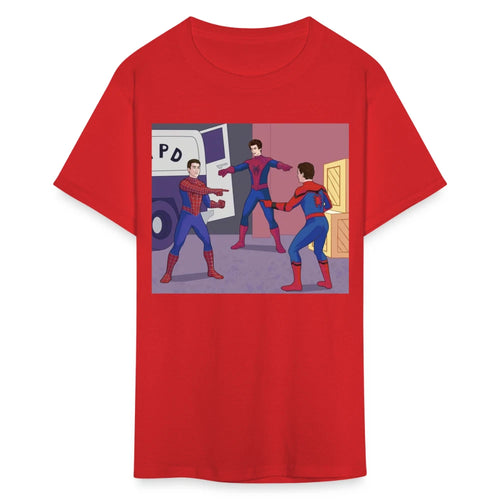 3-Spiders Pointing Meme shirt Funny Anime Vintage Comics T-Shirt S-6XL