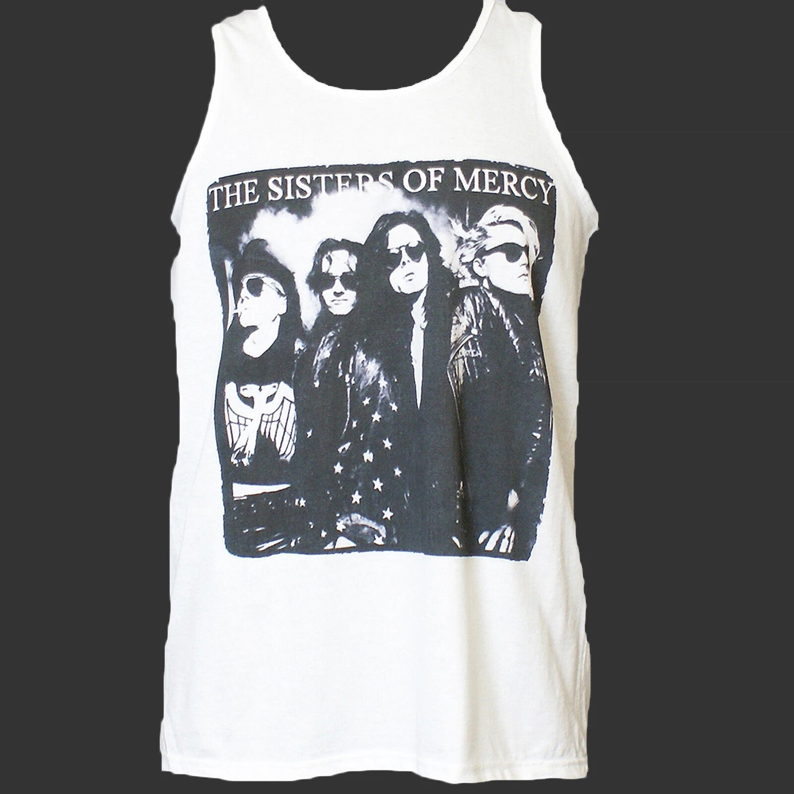 The Sisters of Mercy Goth New Wave Punk Rock T-SHIRT vest top unisex white S-2XL
