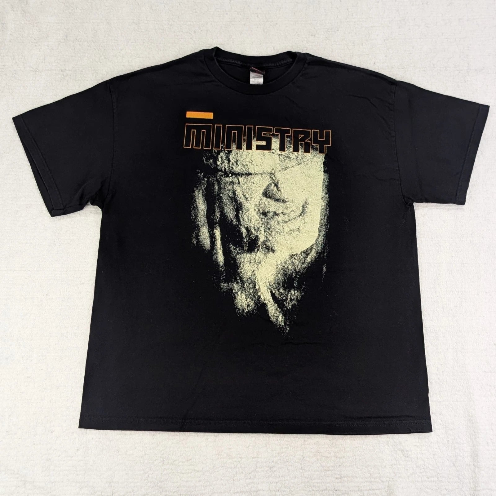 Vtg Y2K Ministry "Twitch" 2005 Band T-Shirt Men's XL Black Cinder Block Graphic