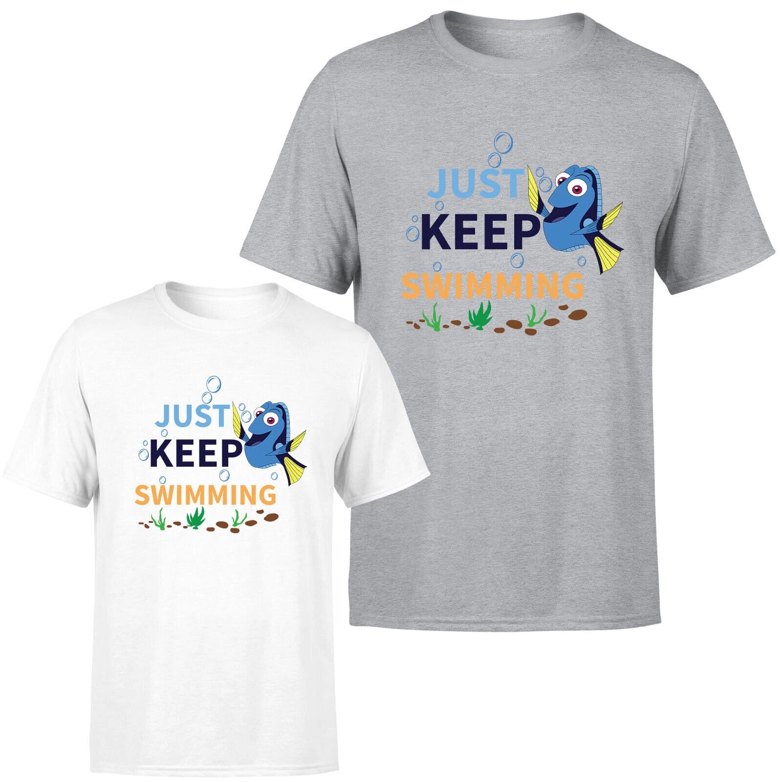 Just Keep Swimming Mens Womens T Shirt Funny Fish Graphic Novelty Tee Top