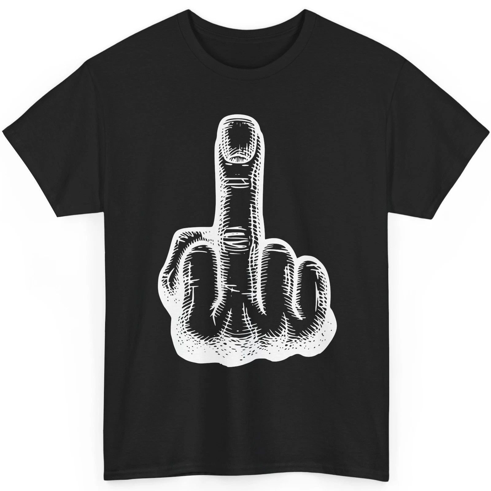Middle Finger T-Shirt FUCK-OFF Funny Offensive Inappropriate Novelty Graphic Top
