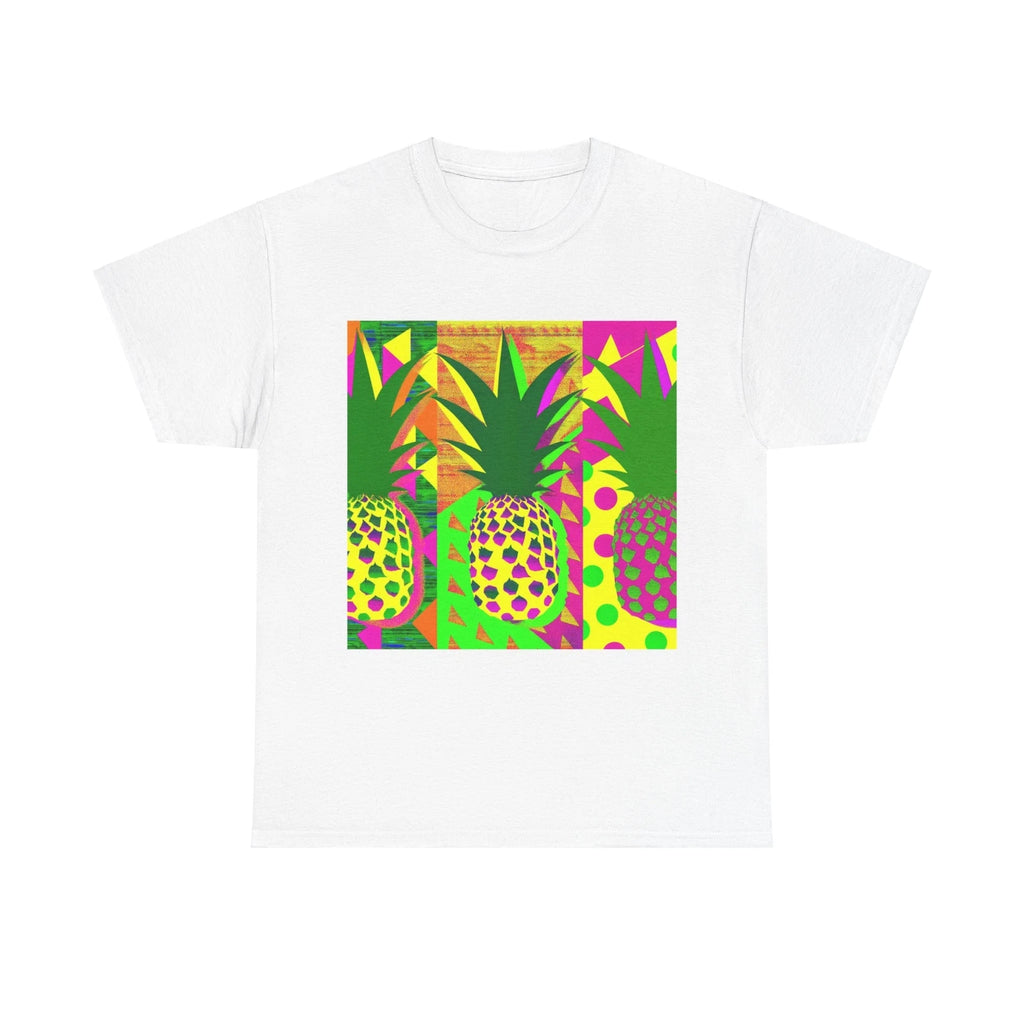 Unisex Adult T Shirt Pineapple Pop Art Bold Colors Design