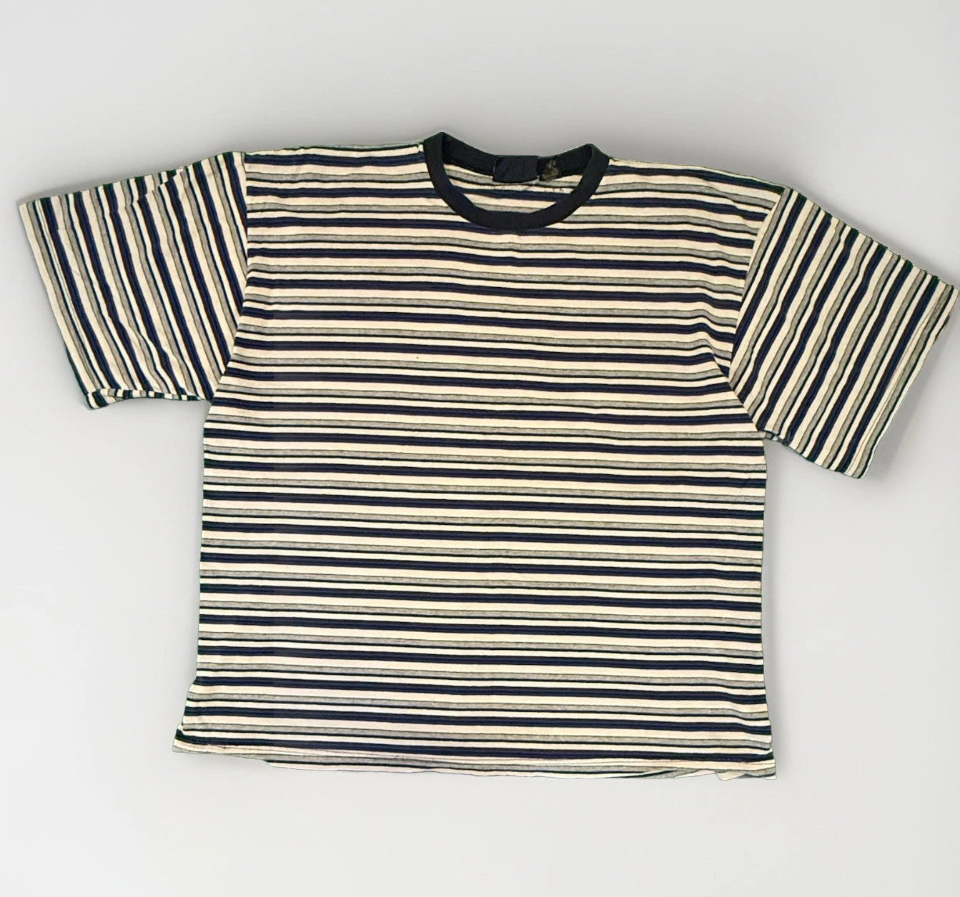 Vintage T-Shirt 955 Originals 90s Y2K Blue / White / Red Stripe XL USA Cotton
