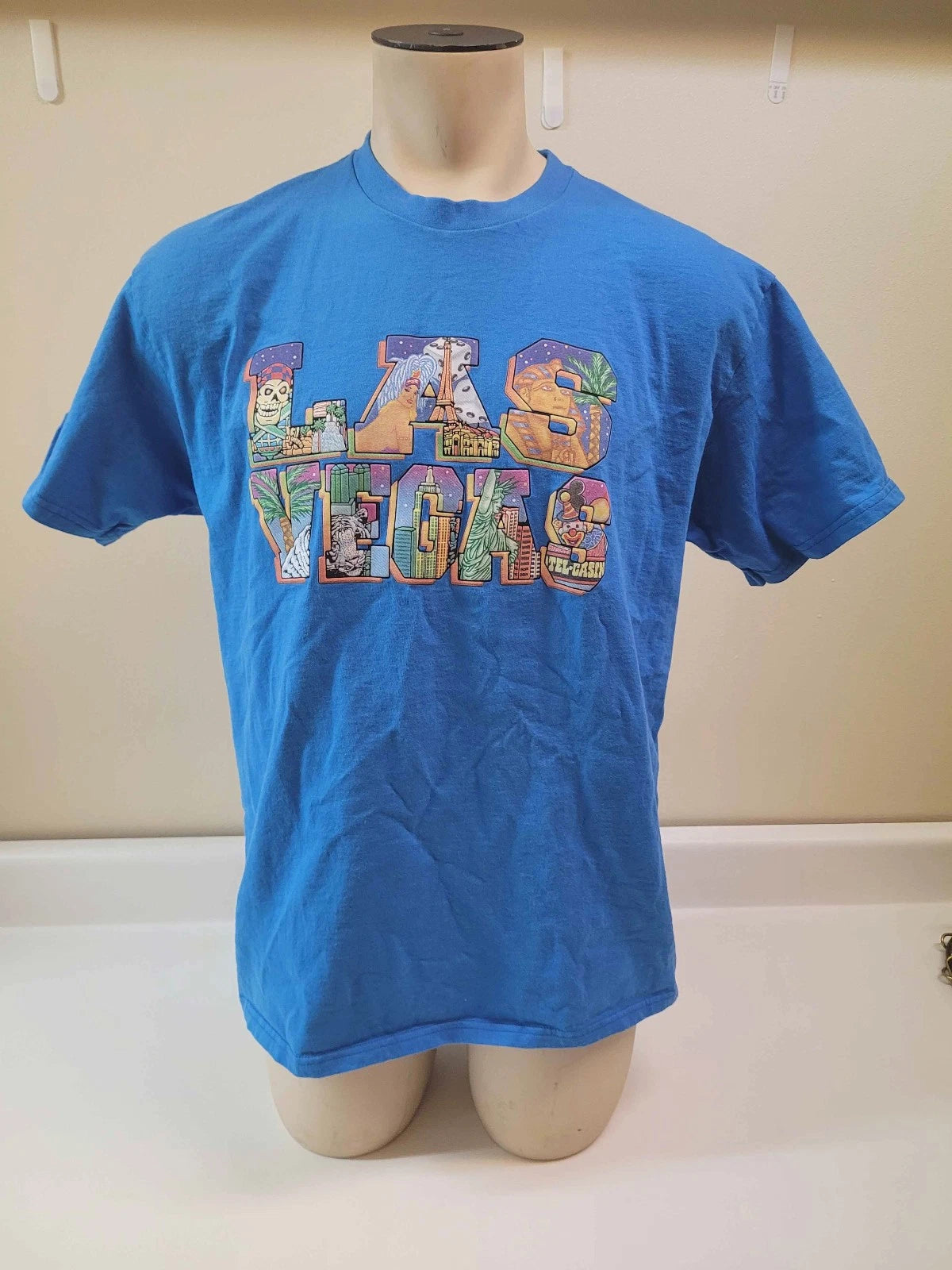 las vegas T Shirt szie large vintage design blue pixel art casino