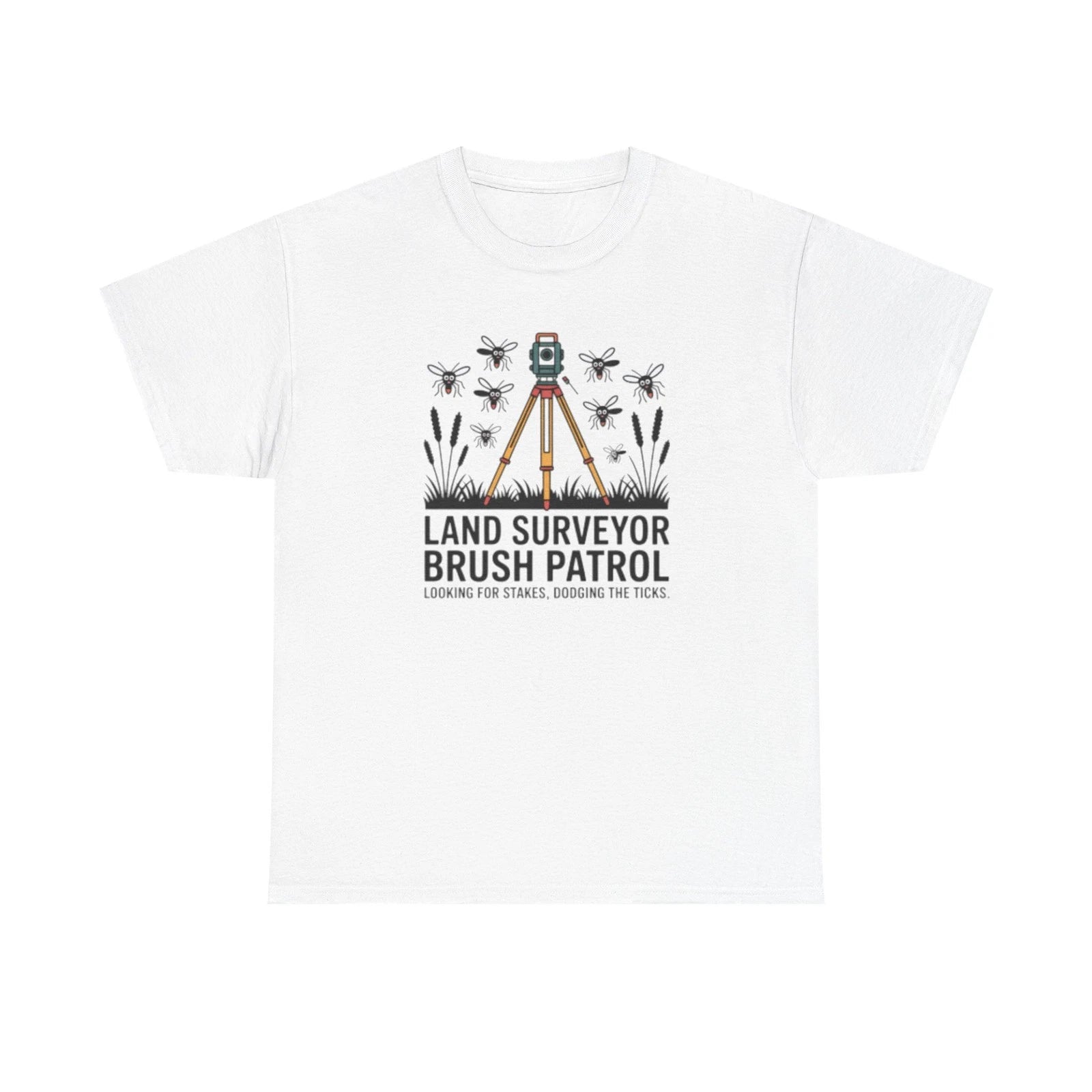 Minimalist Land Surveyor T Shirt Funny Civil Engineering Brush Patrol Crew Tee