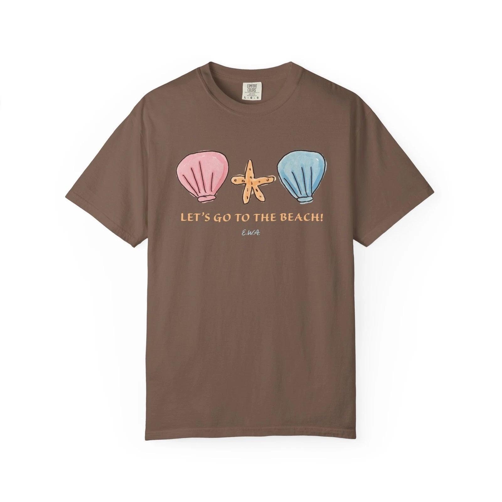 Let's Go to The Beach! Summer T-Shirt - Beach Themed / Shells Starfish by E.W.A.