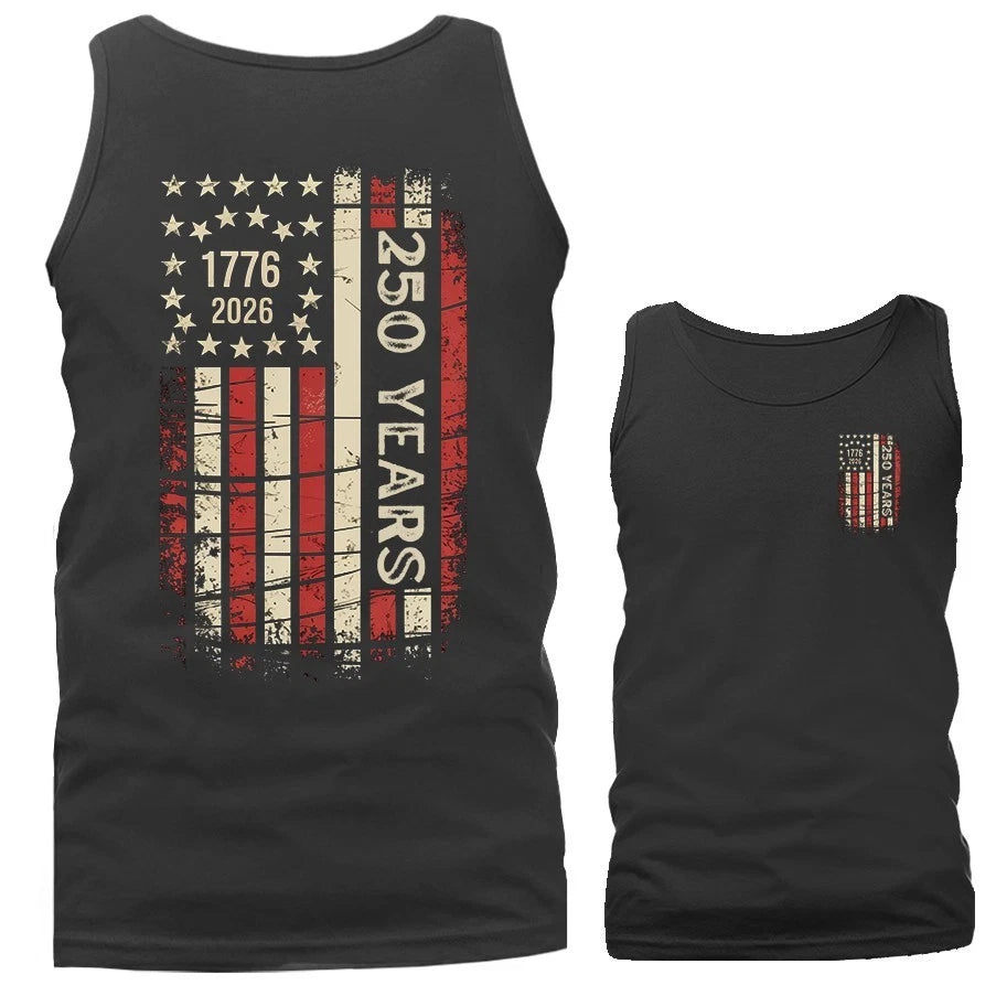 250 Years of American Independence Day US Flag 4th of July Patriotic Tank Top