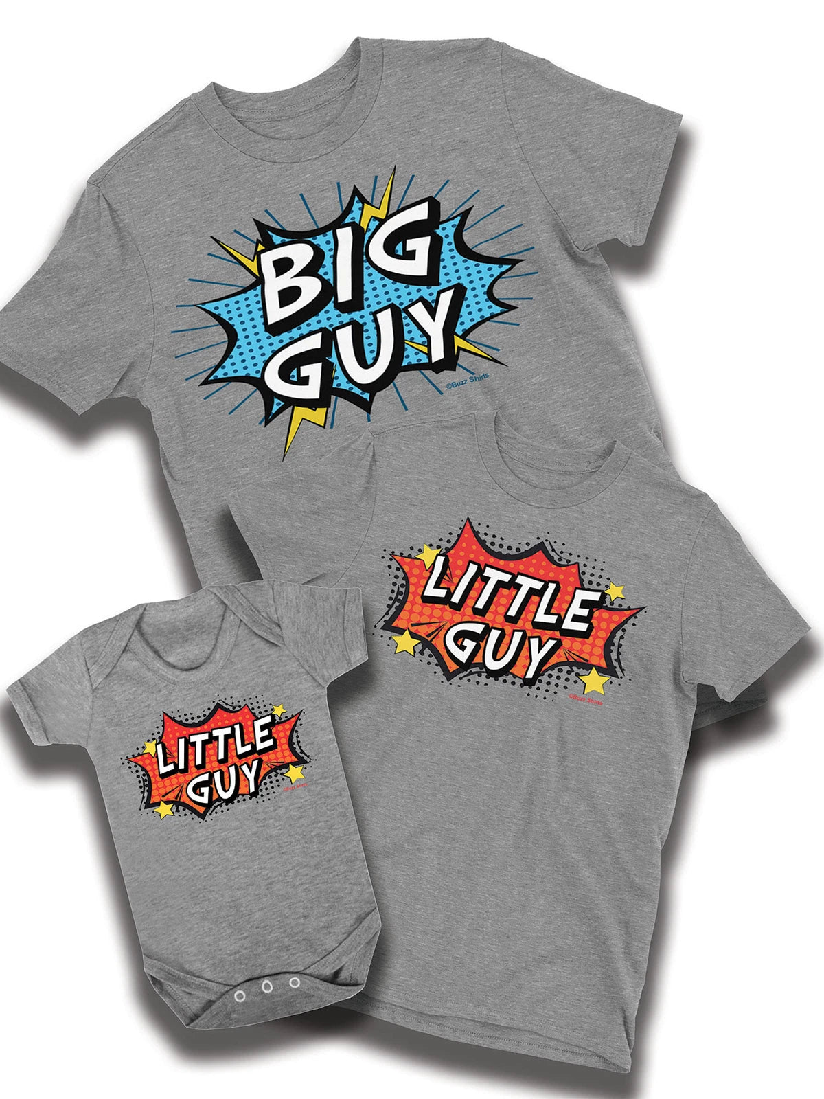 Big Guy Little Guy Mens  Cotton T-Shirt Christmas Dad Son Baby Family