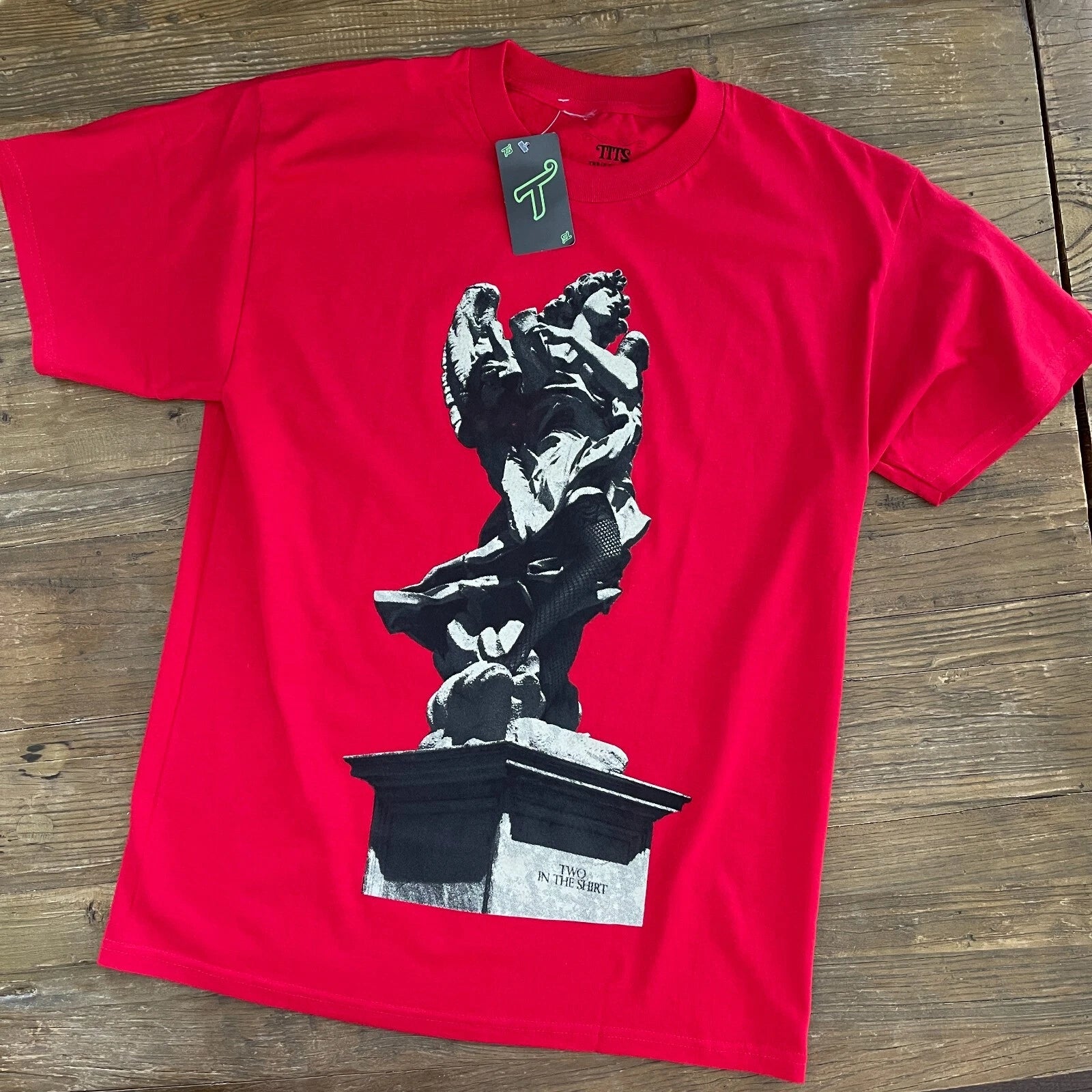 Rare Vintage New From 2008 TITS Two In The Shirt "Angelo" Men's T-Shirt Red