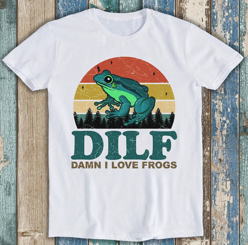 Frog Lover DILF Man I Love Frogs Meme Funny Unisex Gift Tee T Shirt M1332
