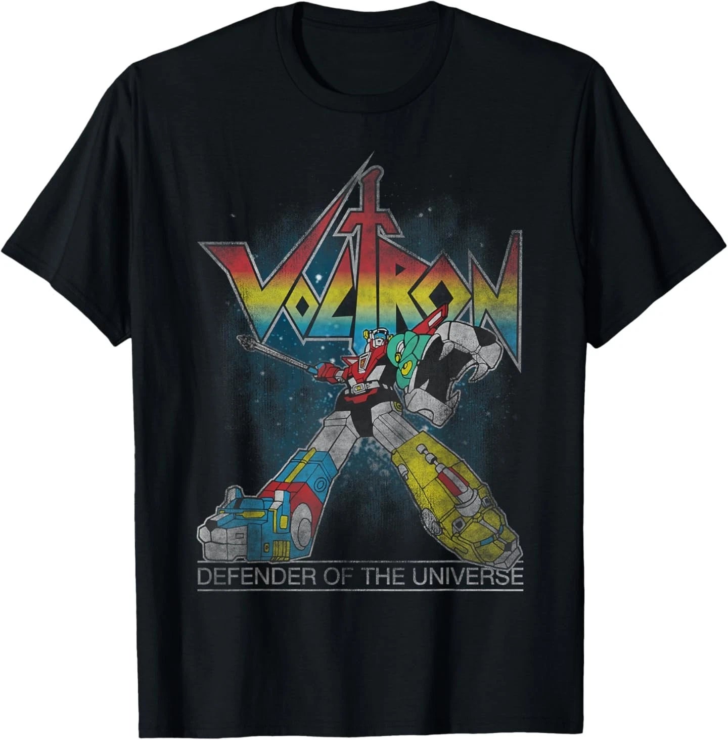 Voltron Retro Defender Rainbow Graphic T-Shirt