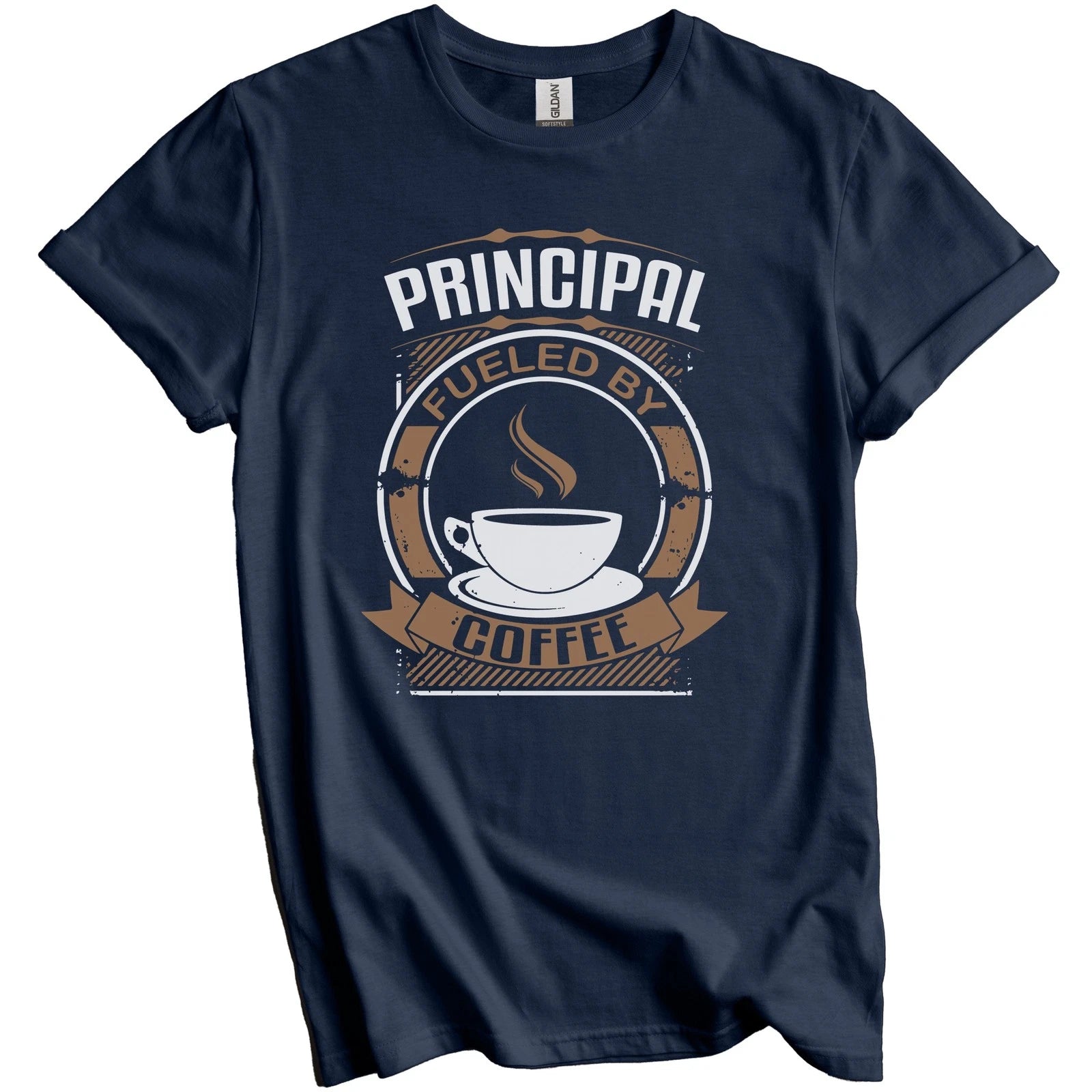 Principal Fueled By Coffee Funny Graphic T-Shirt