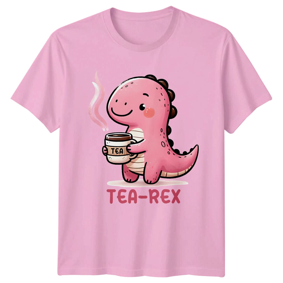 Tea-Rex T-Shirt, Dinosaur Tea Pun, Cute Animal, Cartoon Graphic Tee