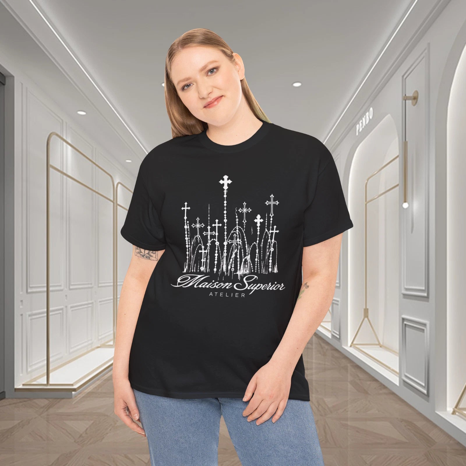 Gothic Cross Rosary Maison Superior Atelier Graphic T-Shirt