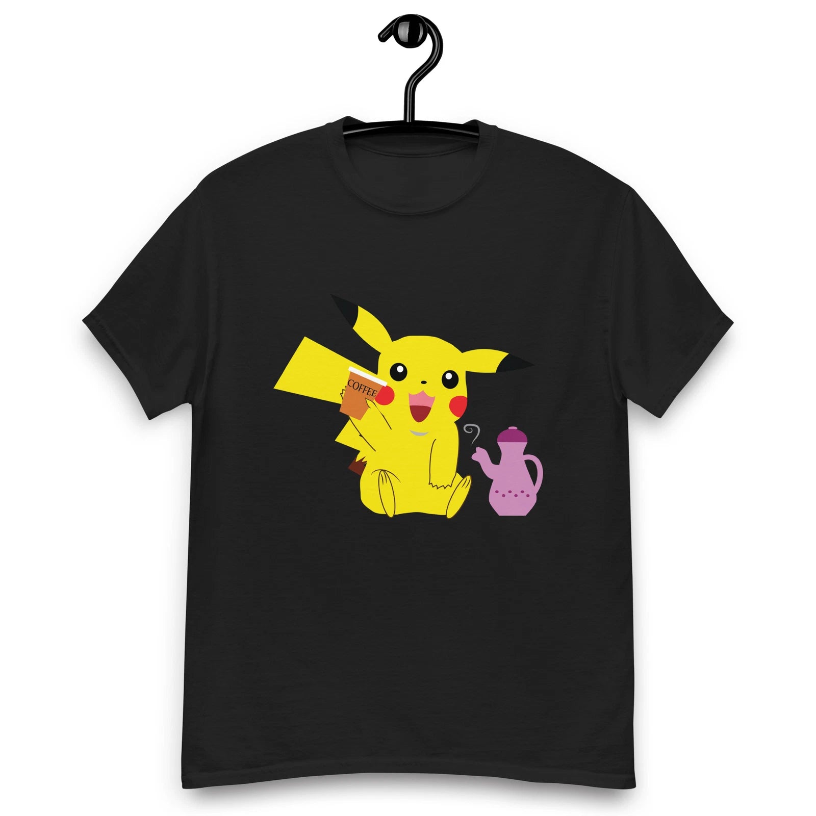 Cute Pikachu Pokemon Coffee Character, Game Men's classic tee