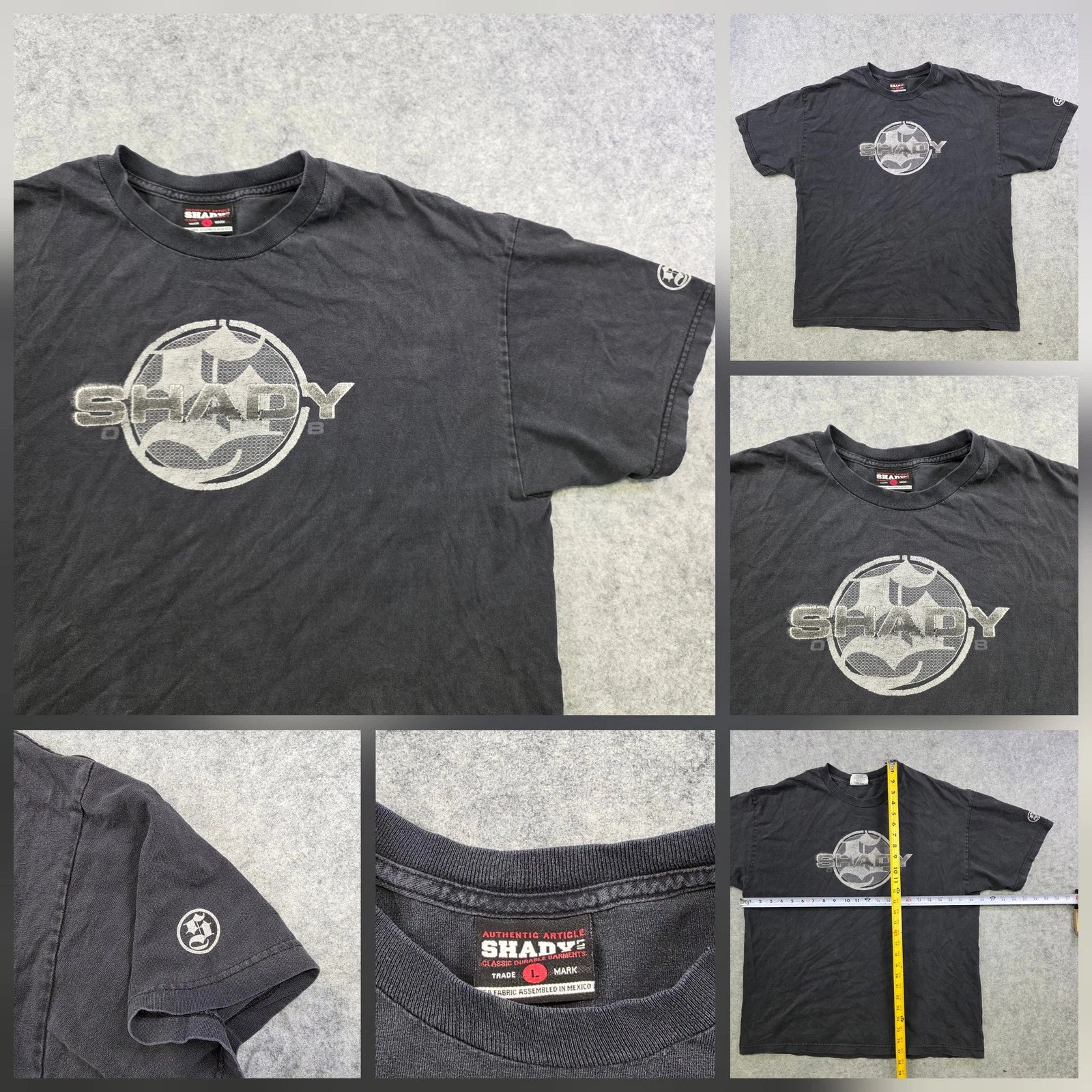 VTG Y2K Shady Ltd T Shirt Mens Large Black Big Logo Graphic Rap Hip Hop Tee