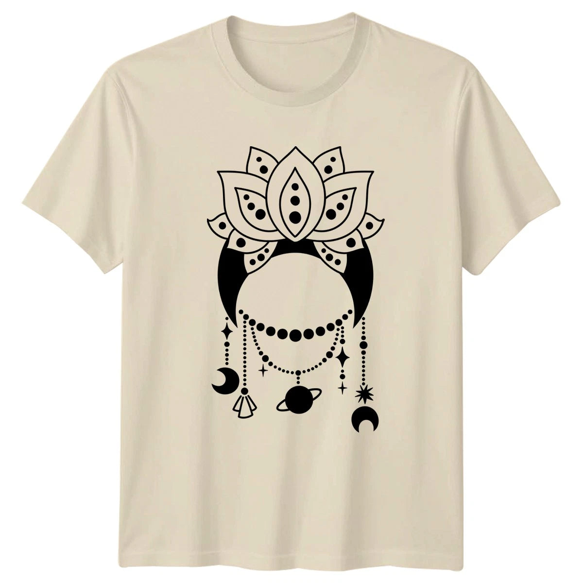 Mystical Lotus Moon Celestial T-Shirt Boho Spiritual