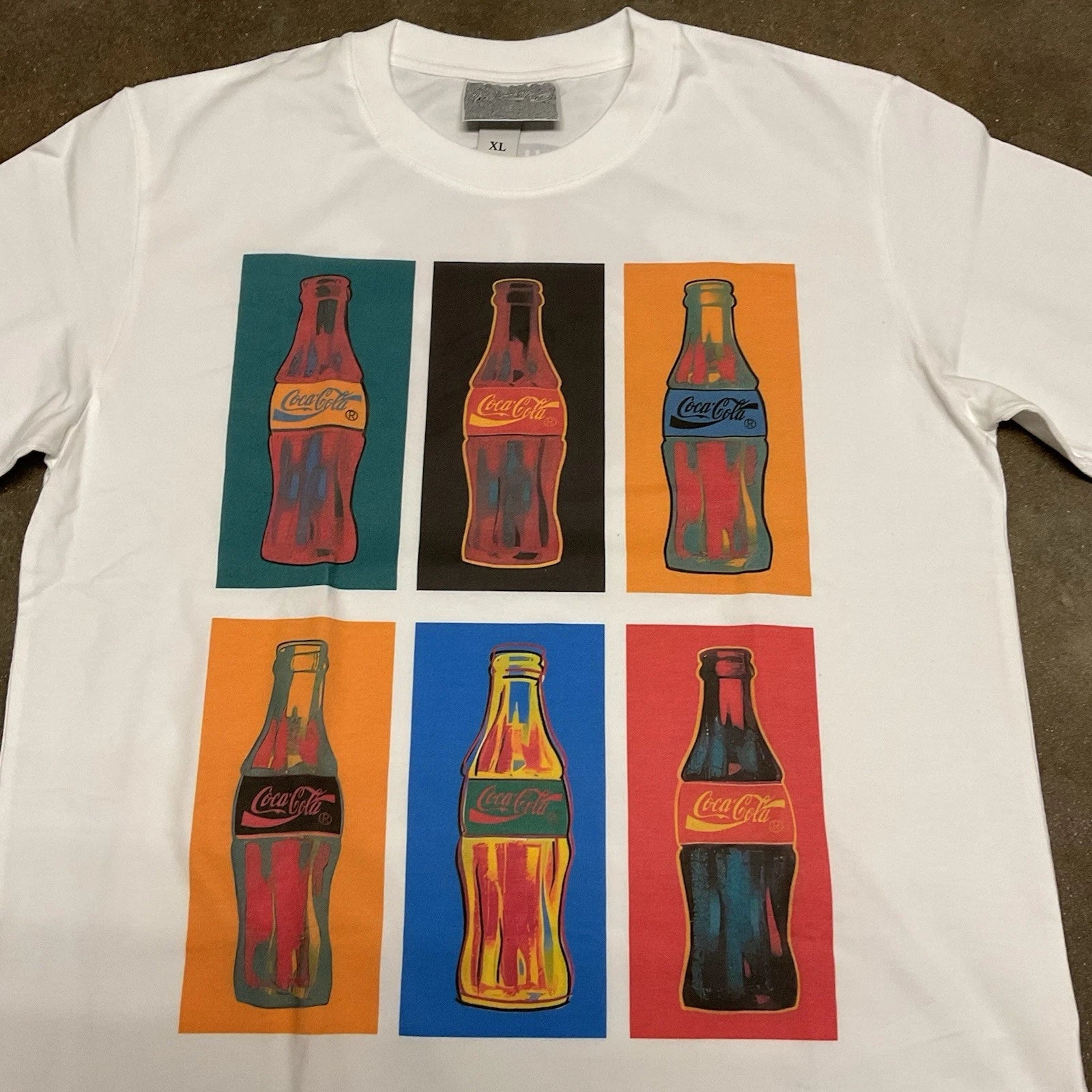 Coca Cola Andy Warhol Pop Art T Shirt 1994 Style Graphic White Mens L Cotton