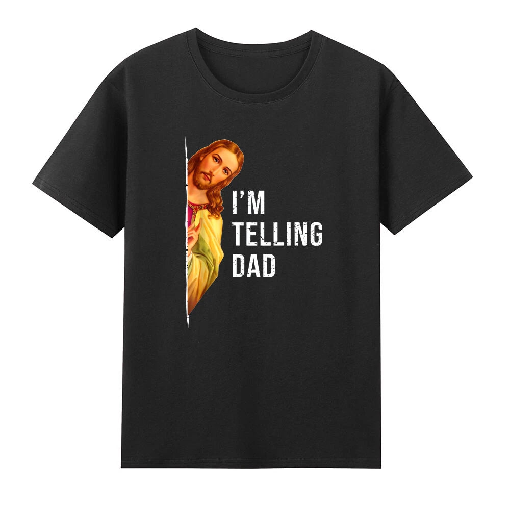 I'm Telling Dad Funny Religious Christian Jesus Meme Saying Retro Men's T-Shirt
