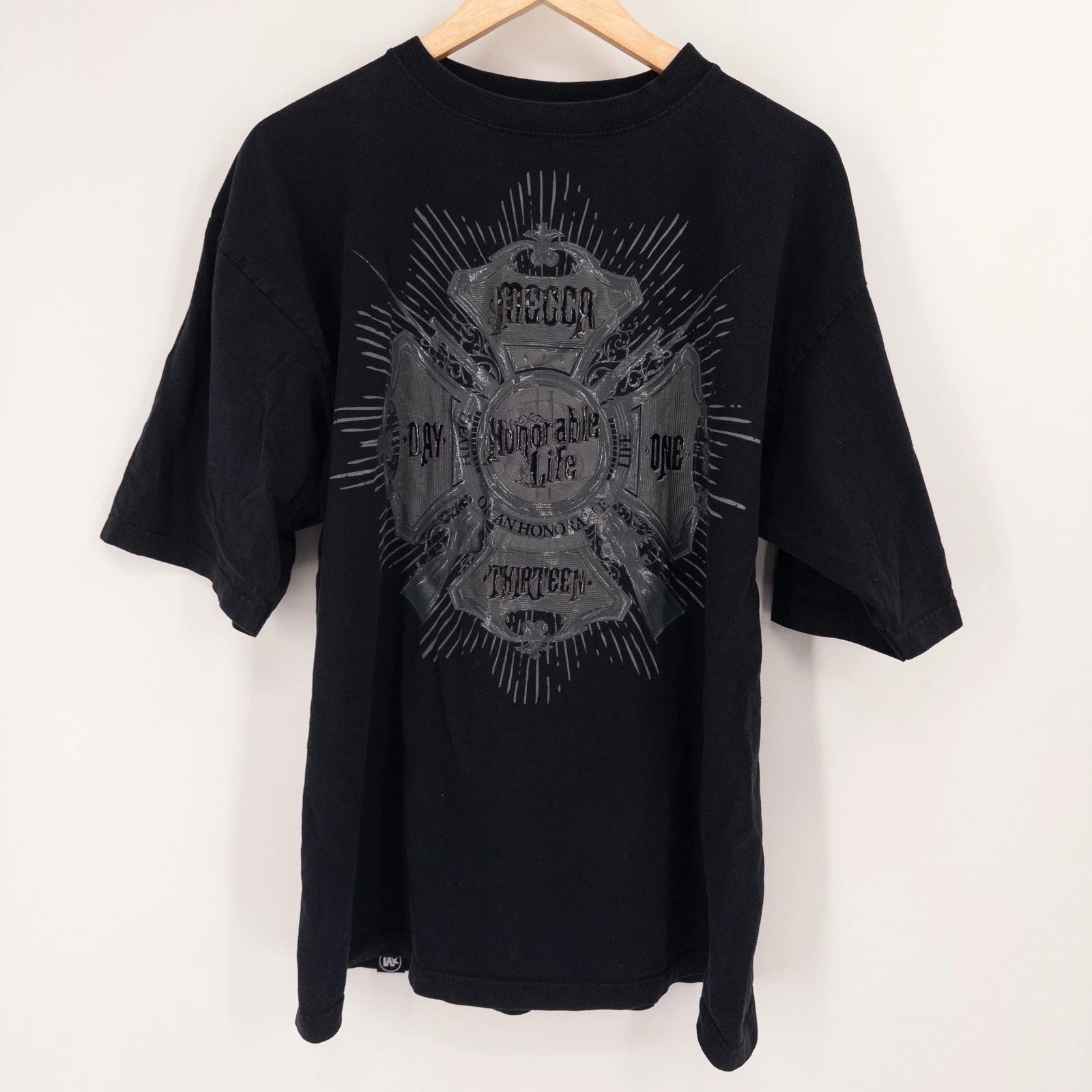 Y2K Mecca Apparel Graphic T-Shirt Black Oversized Baggy Streetwear 00s Hip Hop