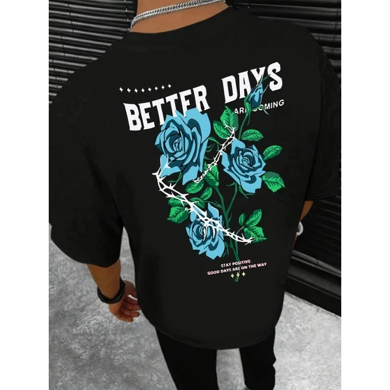 [Men's Graphic Tee] Better Graphic Men's Short Sleeve T-Shirt Trendy Tees