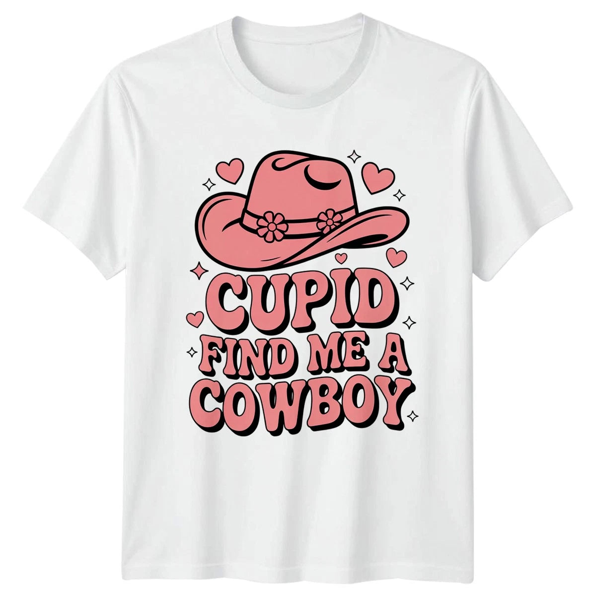 Cupid Find Me A Cowboy Womens T-Shirt Cowgirl Aesthetic